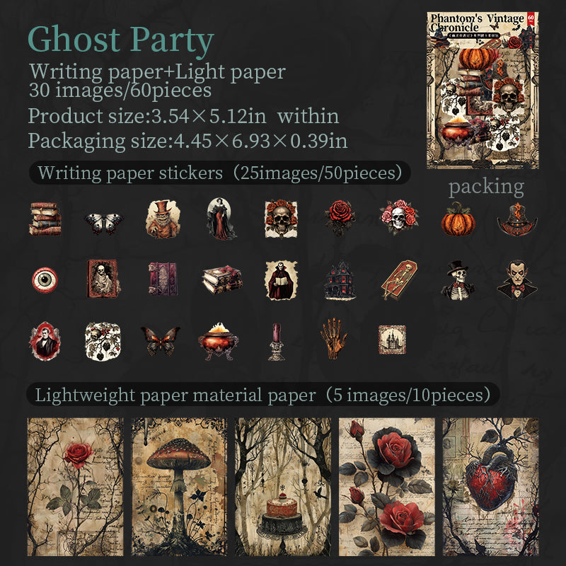 60pcs Halloween sticker+paper pack (MLS25072002)
