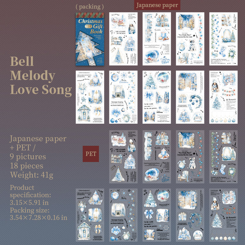 18sheets Christmas pre-cut sticker book (MLTZB25072003)