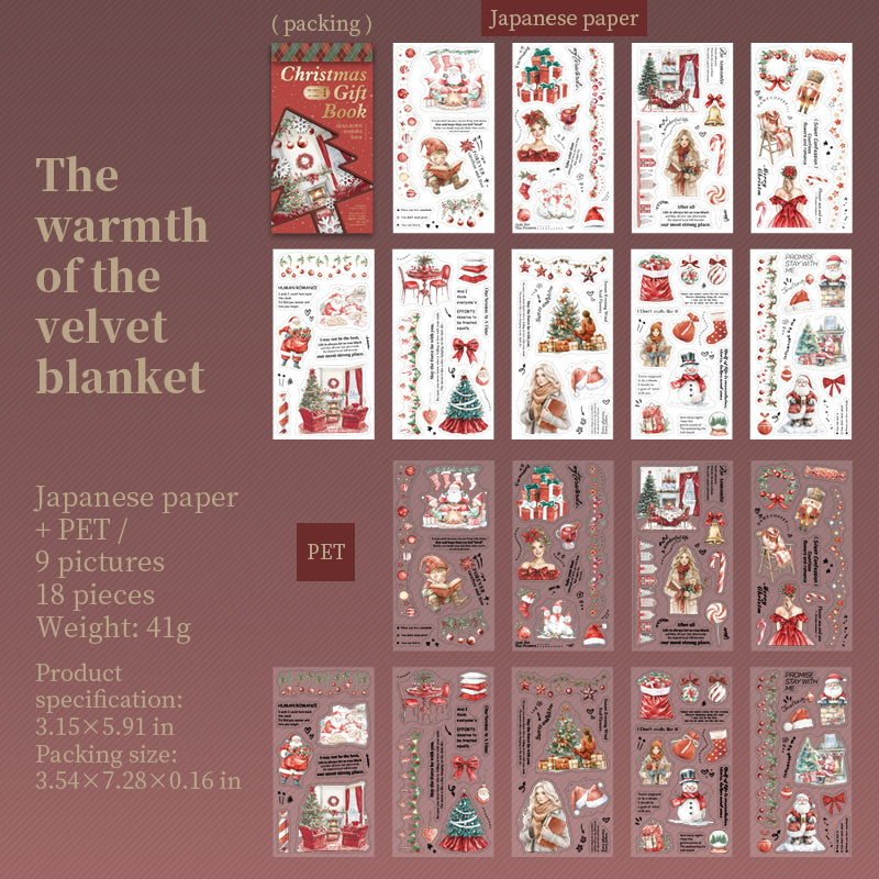 18sheets Christmas pre-cut sticker book (MLTZB25072003)