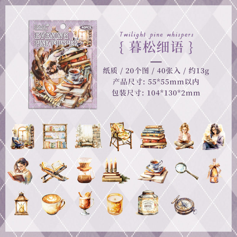40pcs bookstore sticker pack (MLS25050603)
