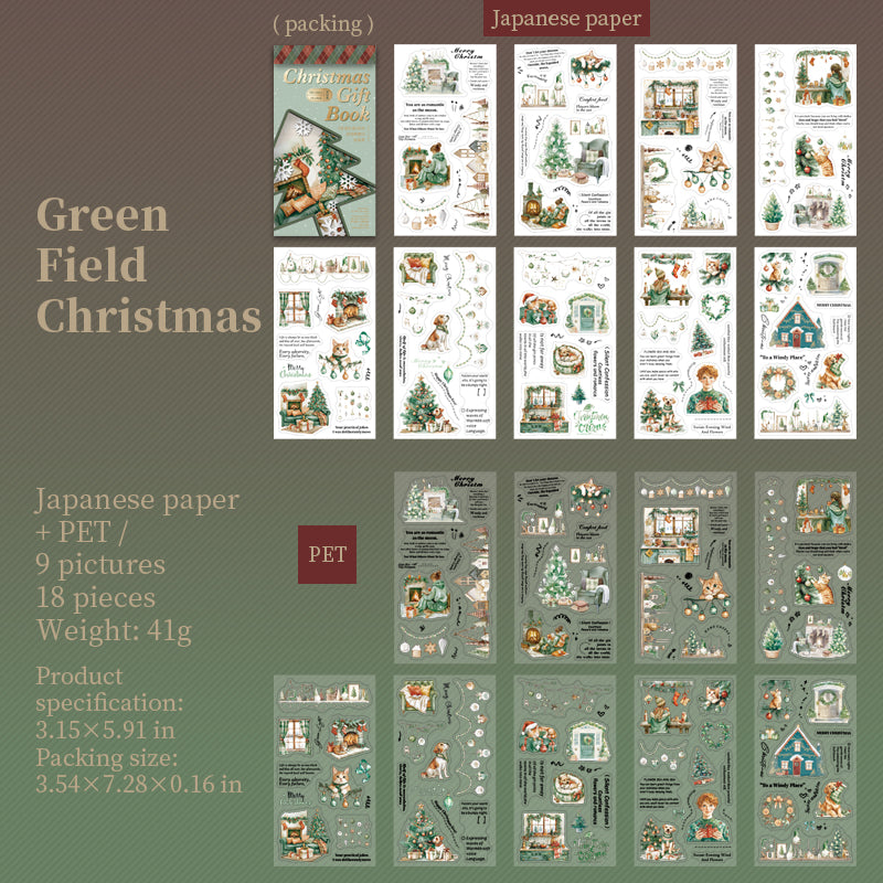 18sheets Christmas pre-cut sticker book (MLTZB25072003)