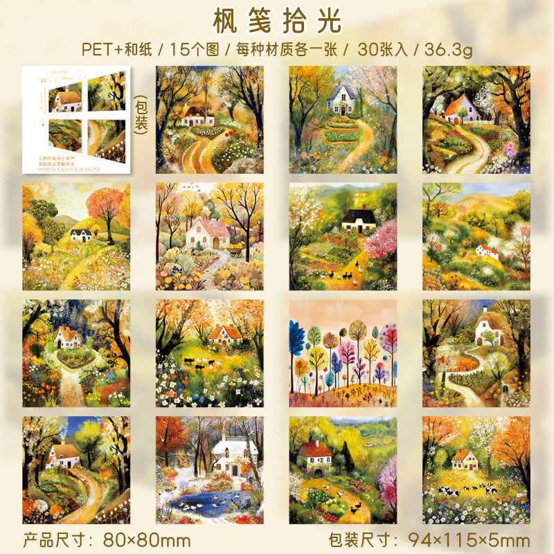 30pcs season PET+washi sticker book (MLTZB25060404)