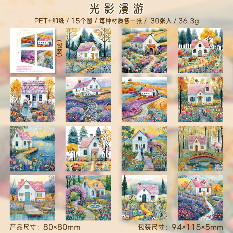 30pcs season PET+washi sticker book (MLTZB25060404)