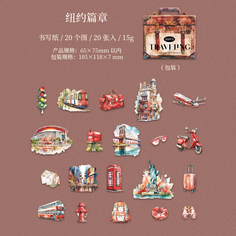 20pcs traveling sticker pack (MLS25060405)