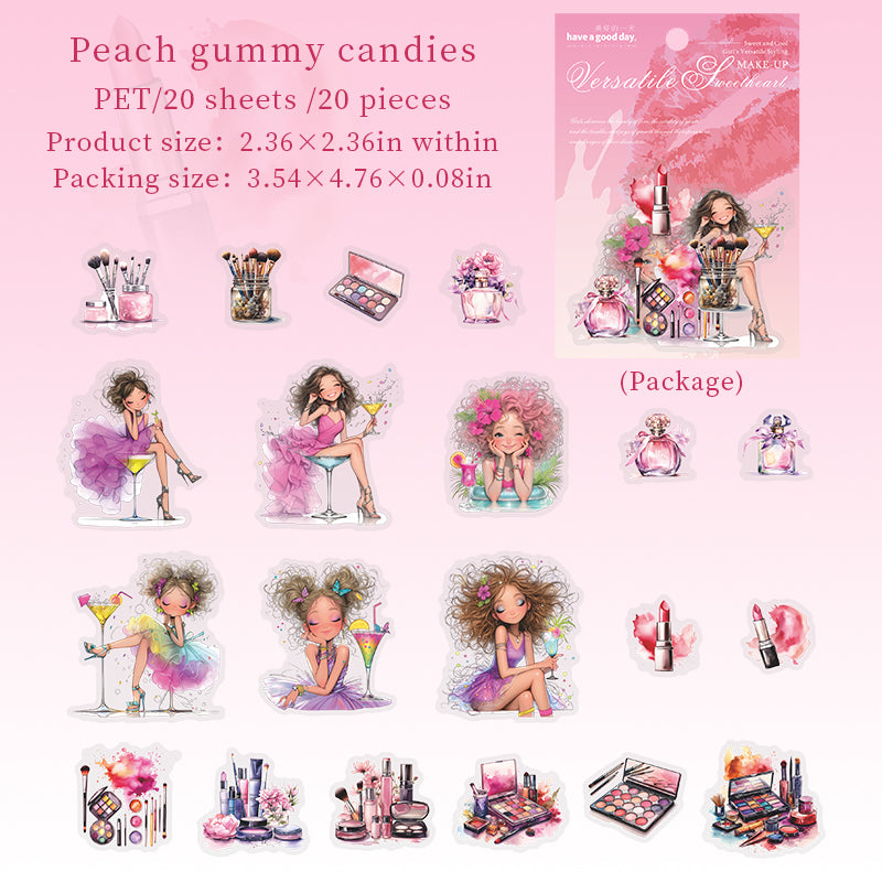 20pcs make-up girls sticker pack (MLS25061007)