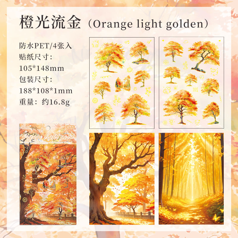 4pcs seasonal trees sticker pack (MLS25061009)