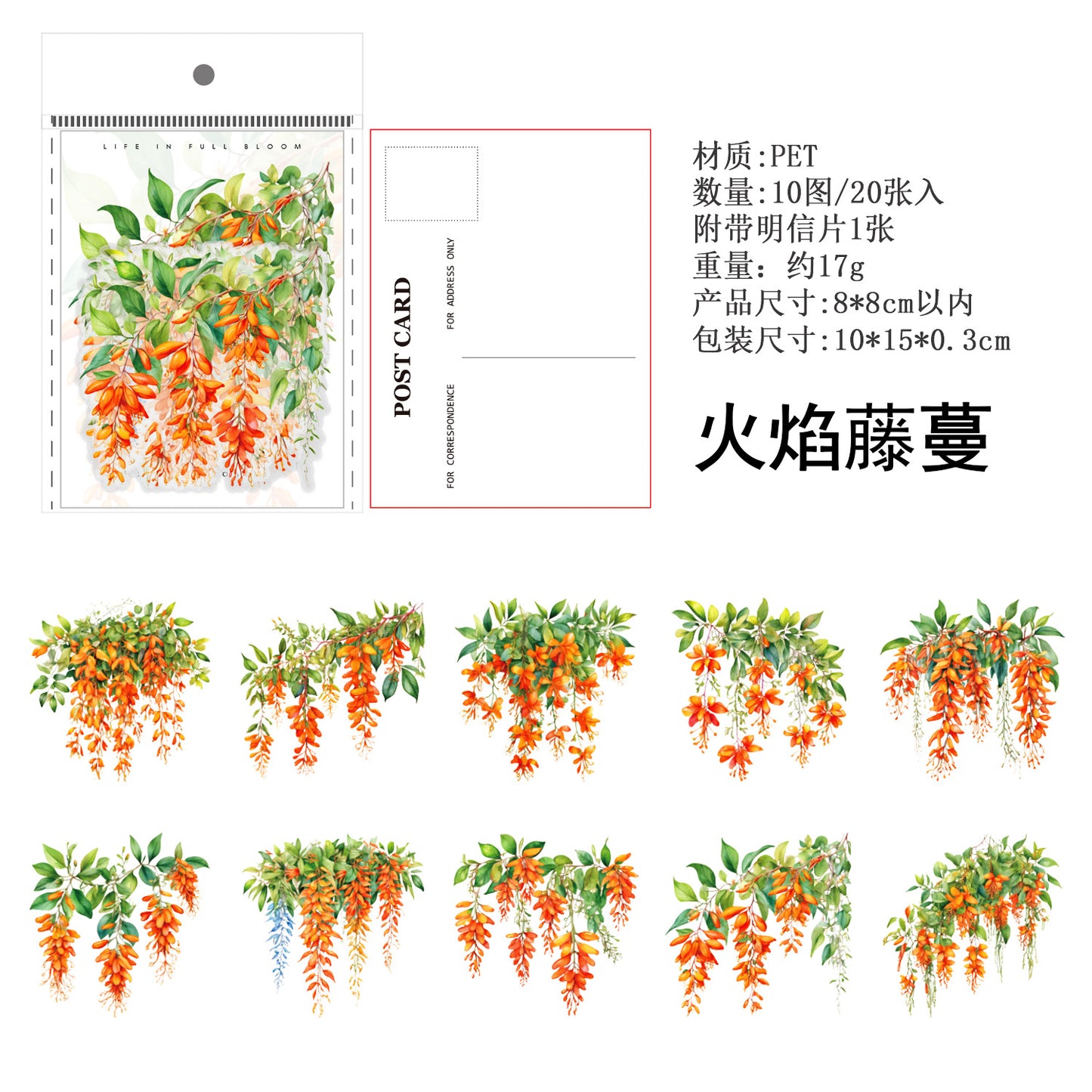 20pcs plants sticker pack (MLS25051201)
