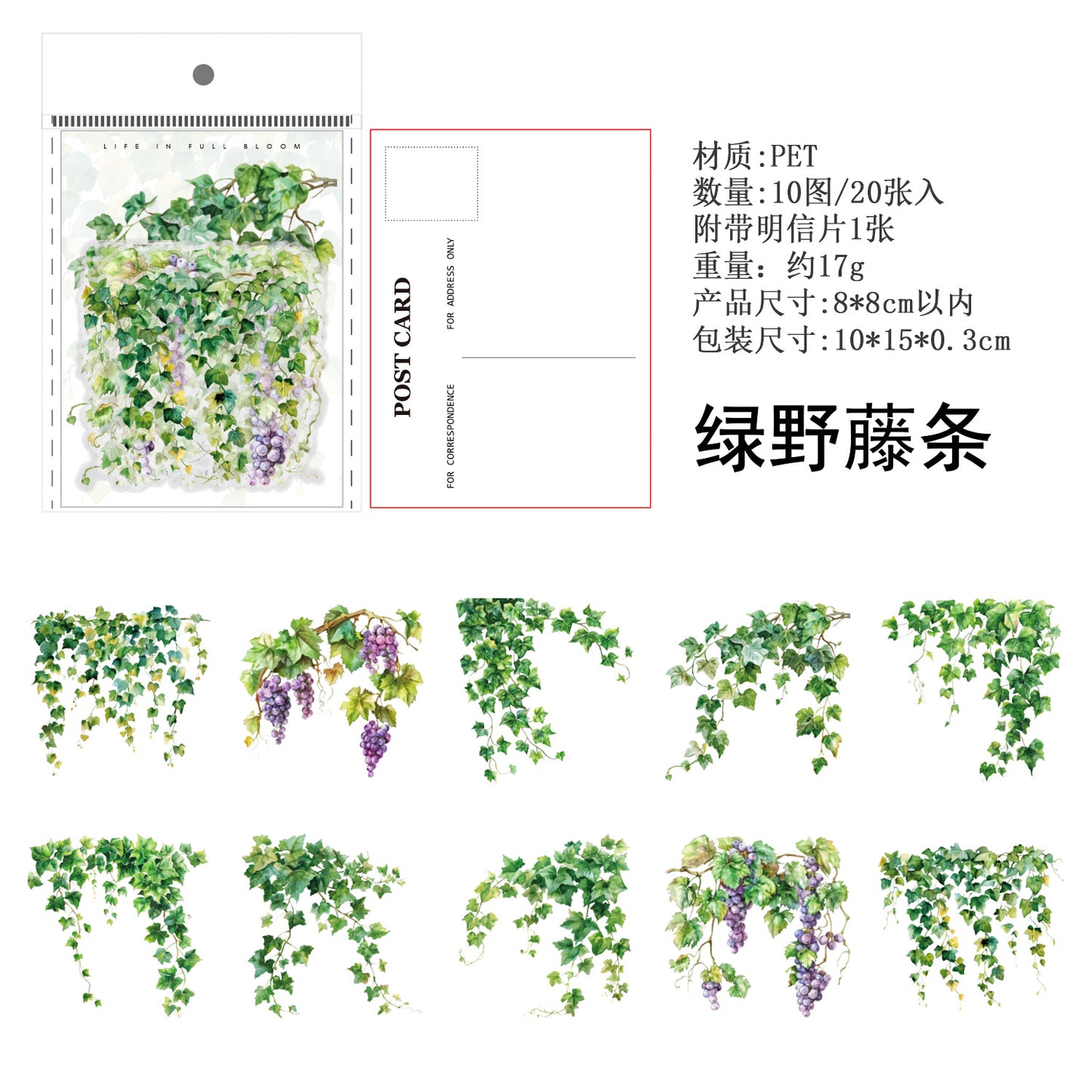 20pcs plants sticker pack (MLS25051201)