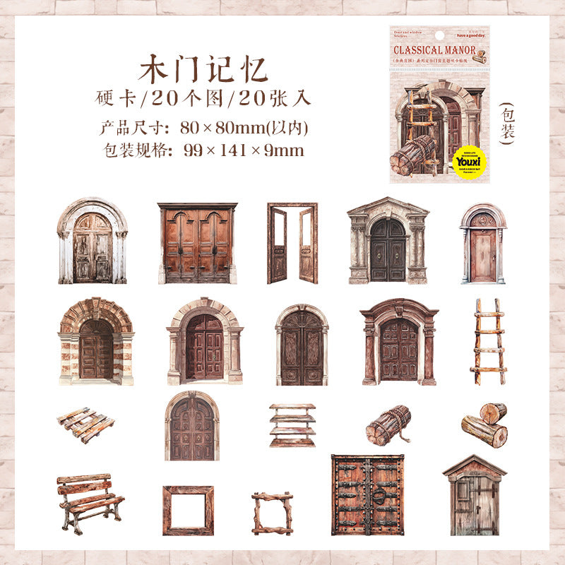 20pcs vintage window crad sticker pack (MLS25050513)