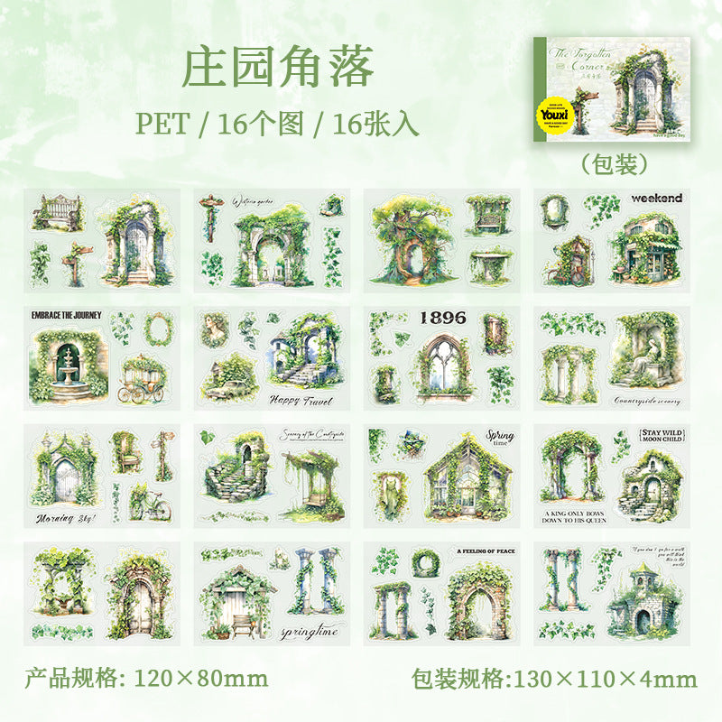 16sheets flower garden sticker book (MLP25051604)