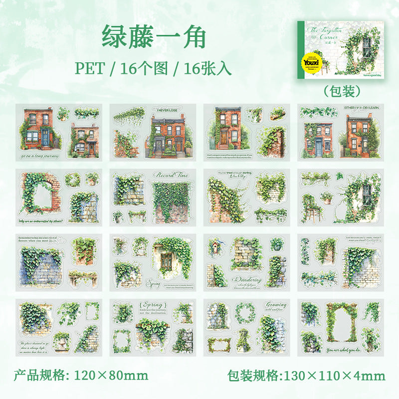 16sheets flower garden sticker book (MLP25051604)
