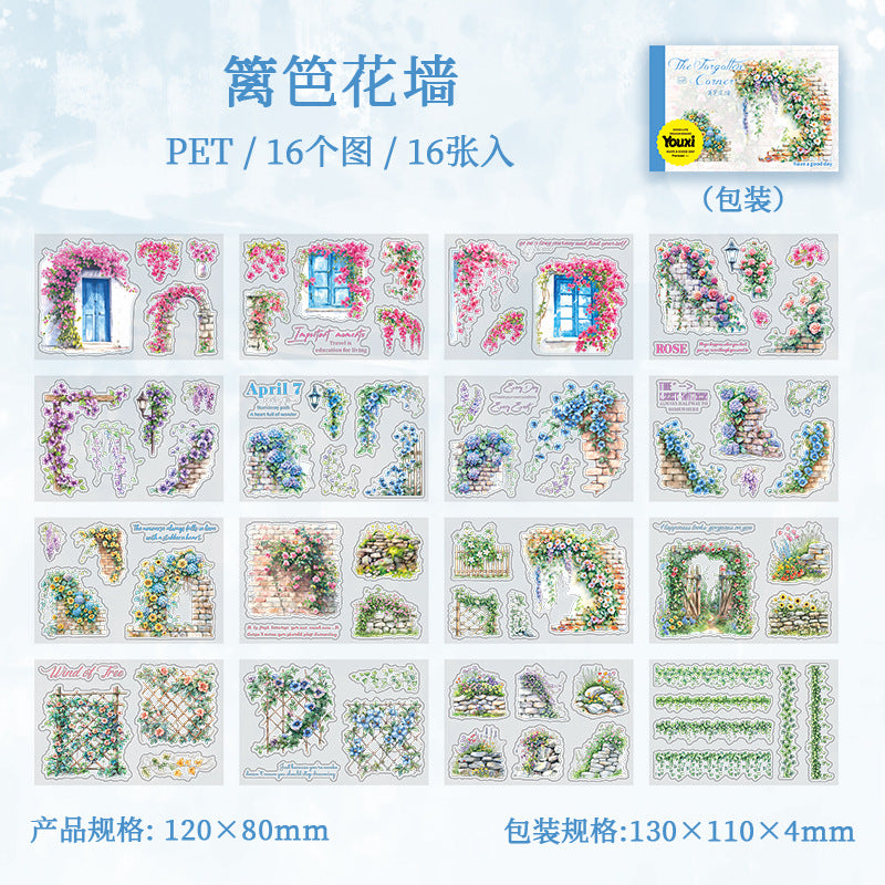 16sheets flower garden sticker book (MLP25051604)