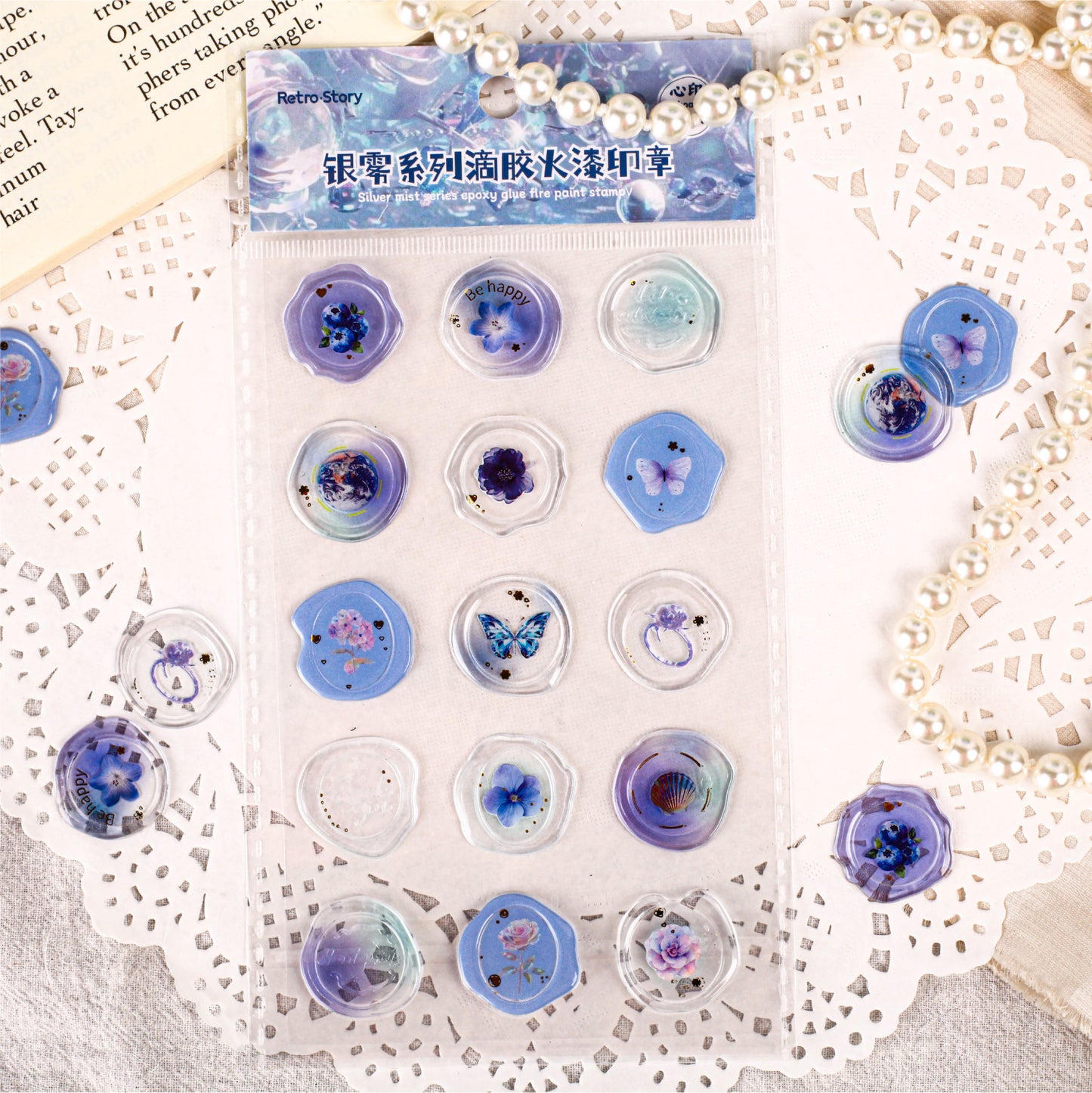 15pcs wax seal stamp sticker pack(MLZ25051605)