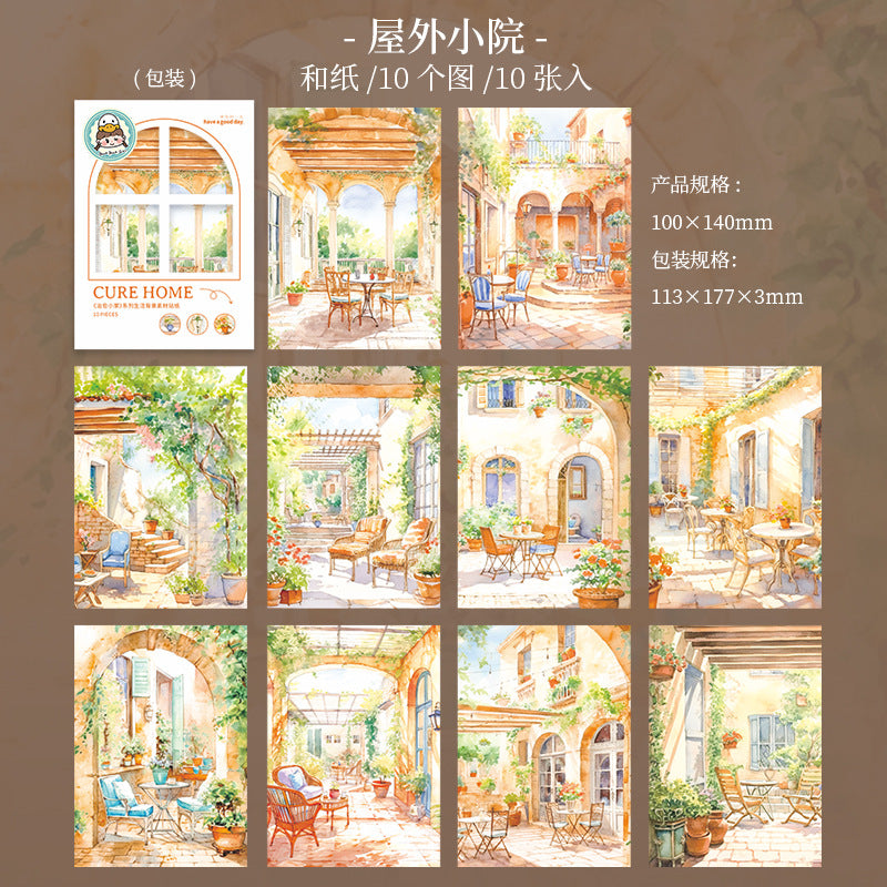10pcs cure home washi-sticker pack (MLS25061706)