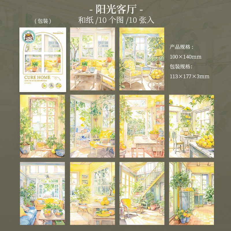 10pcs cure home washi-sticker pack (MLS25061706)