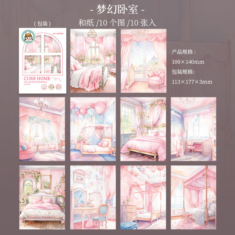 10pcs cure home washi-sticker pack (MLS25061706)