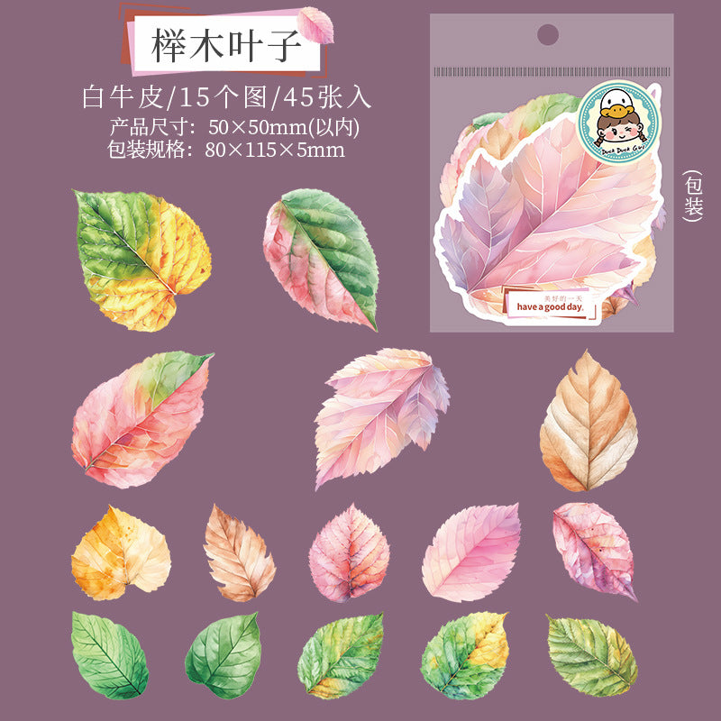 45pcs leaves sticker pack (MLS25061709)