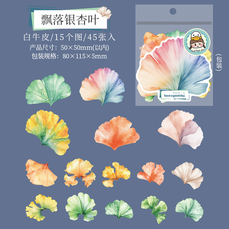 45pcs leaves sticker pack (MLS25061709)