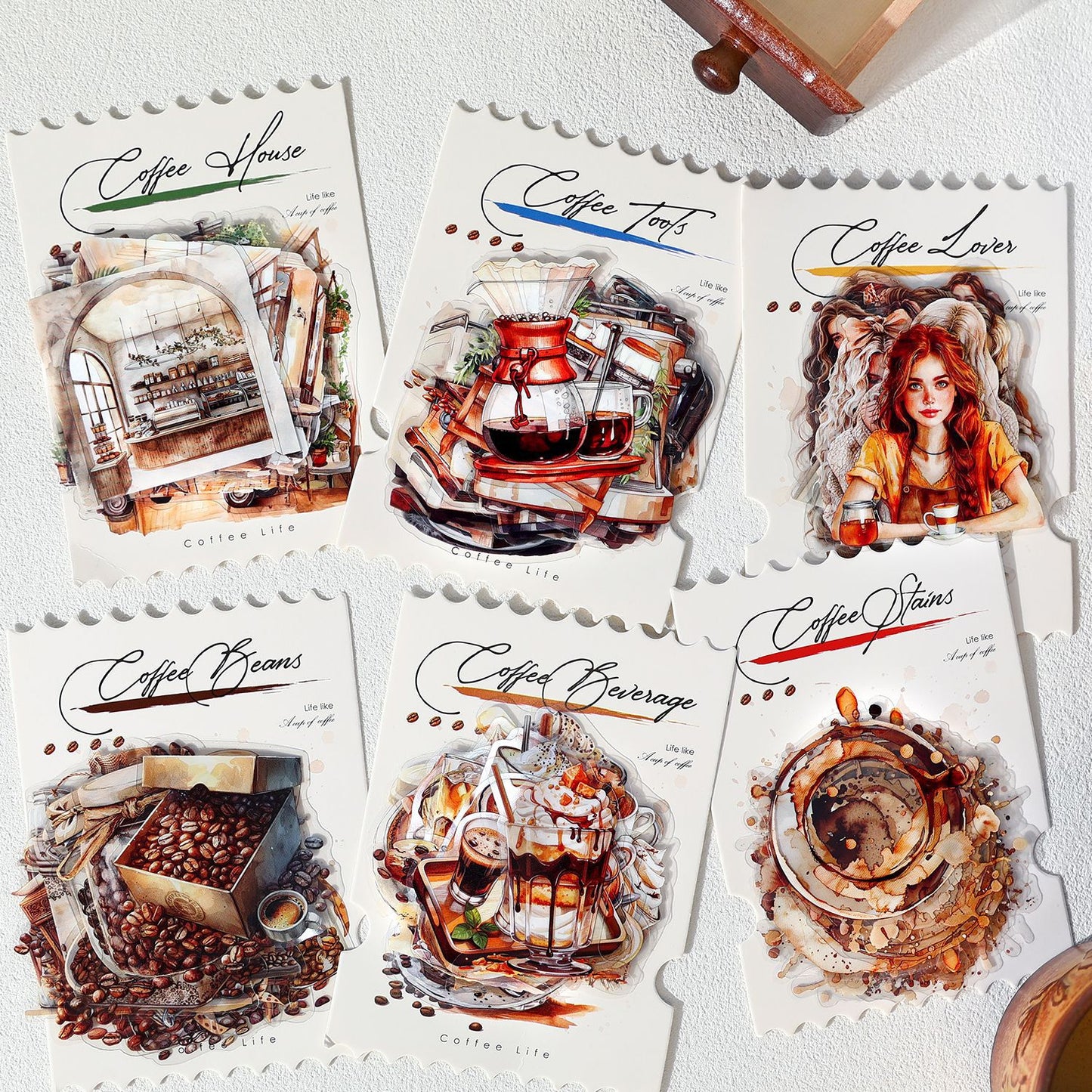 20pcs coffee PET-sticker pack (MLS25062504)