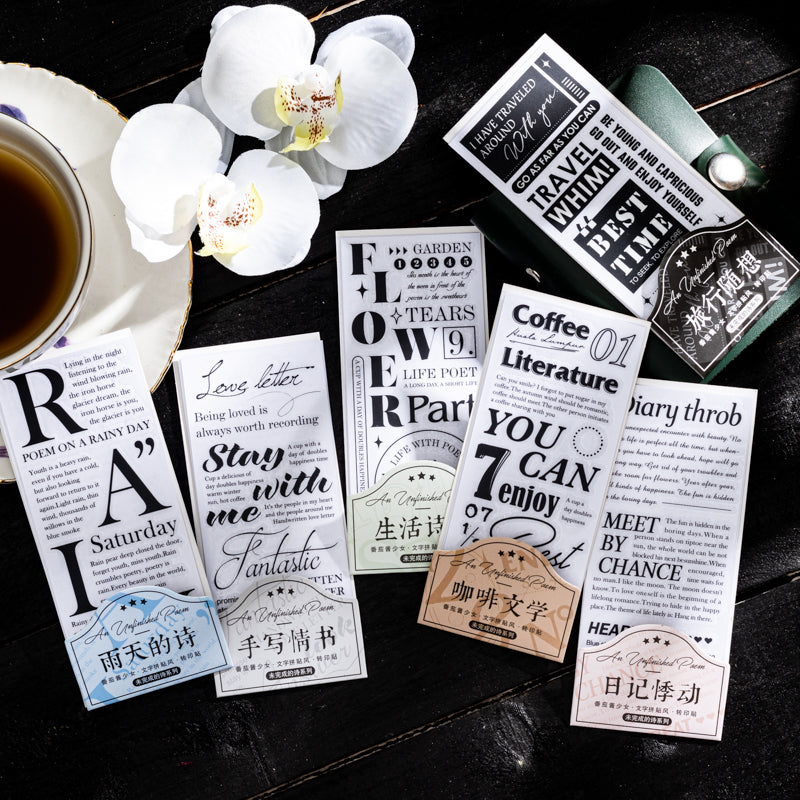 3pcs transfer sticker unfinished poem(S07094)