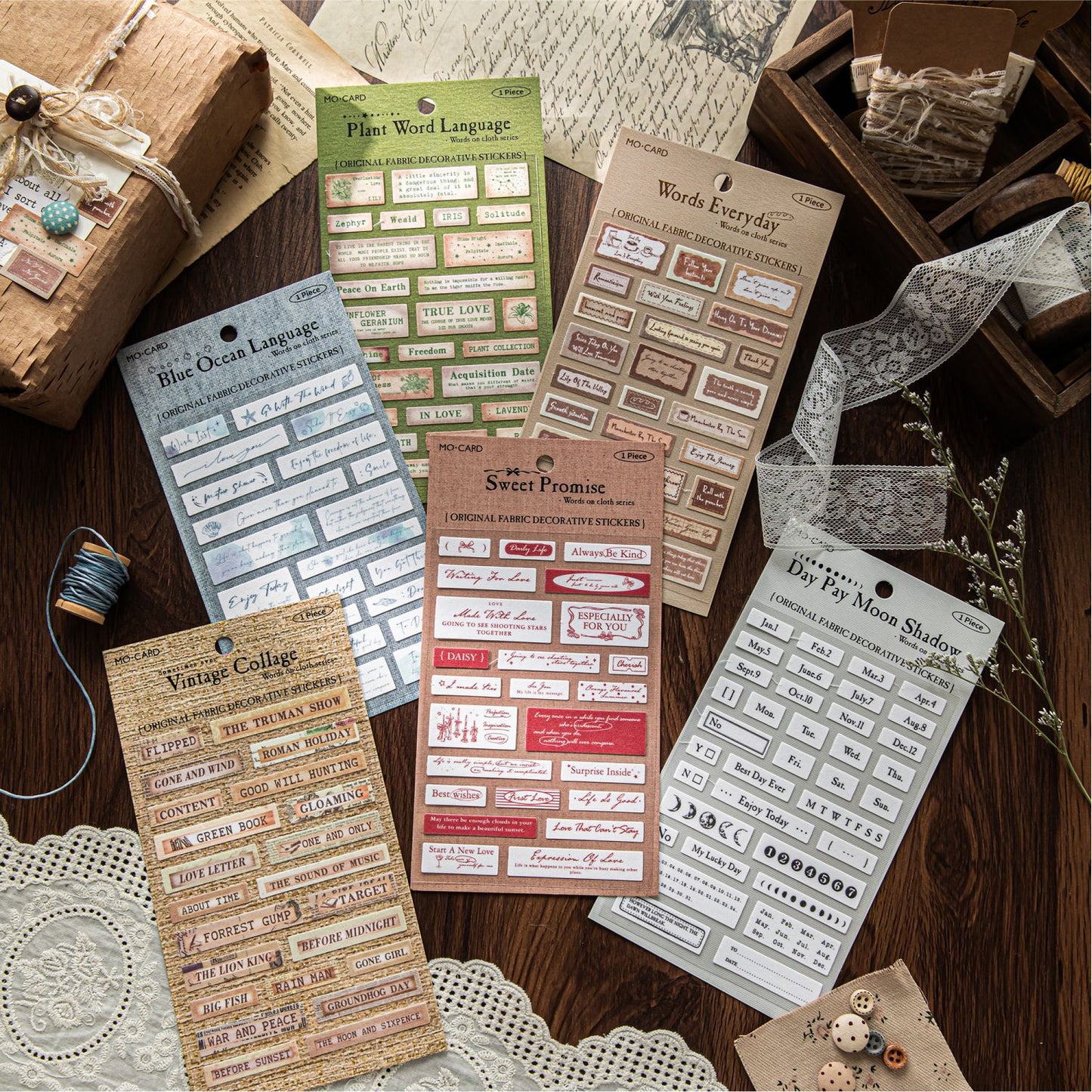 1sheet cloth words sticker pack (MLS25062509)