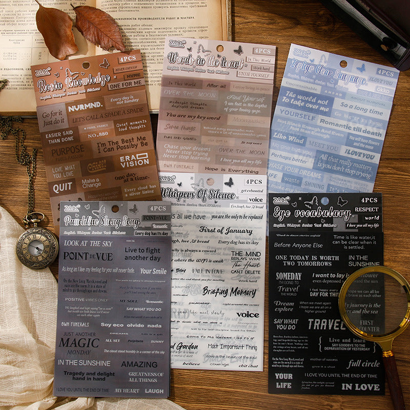 4pcs word sticker pack (MLS25051101)