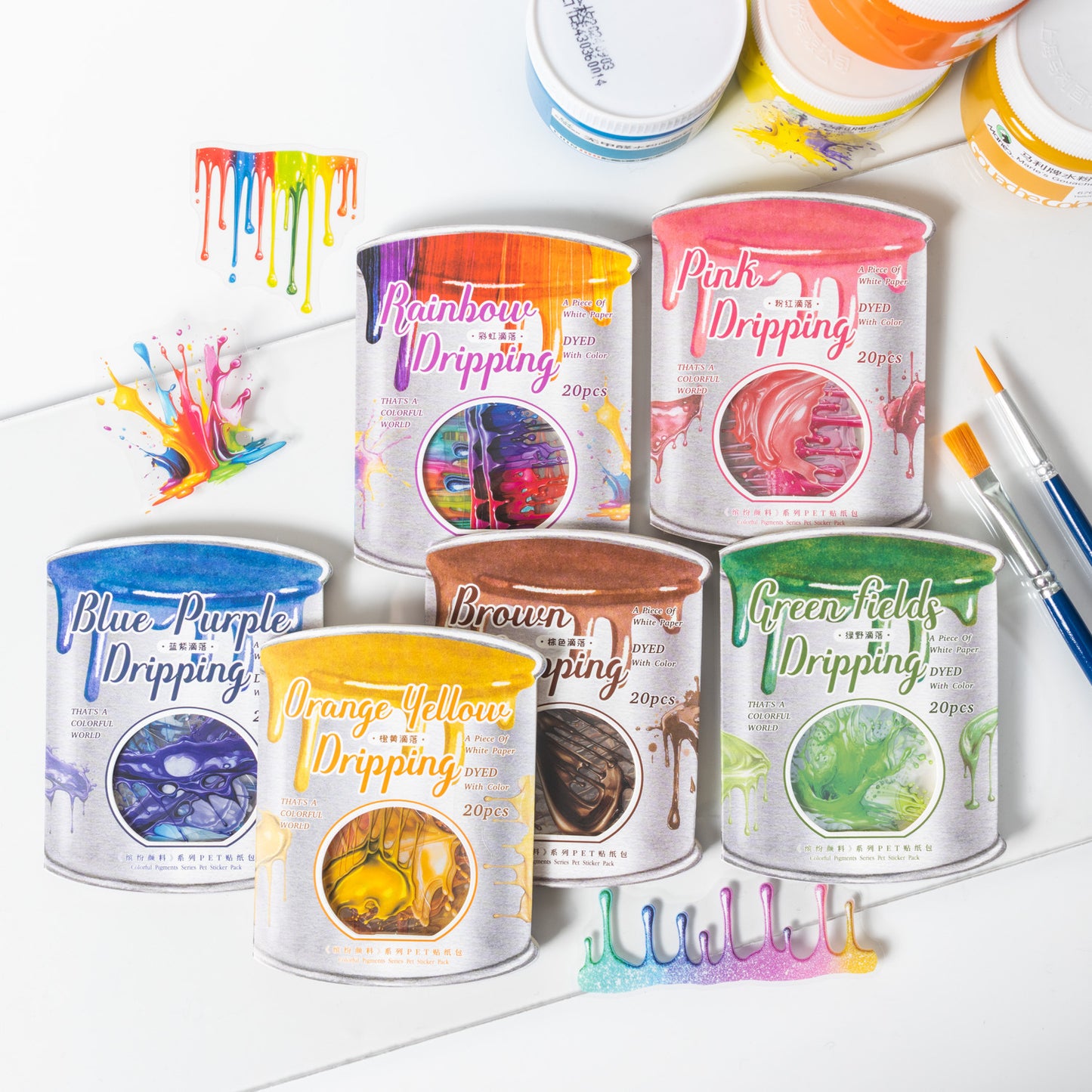 20pcs paint color sticker pack (MLS25032901)