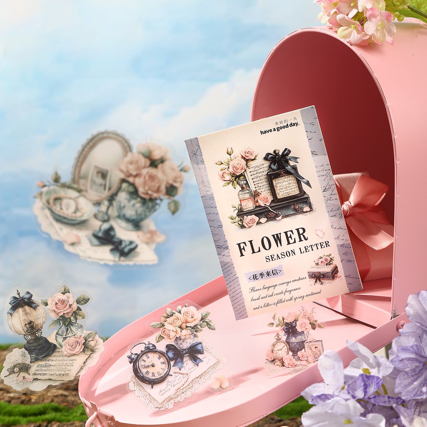 15pcs flower letter sticker pack (MLS25062703)