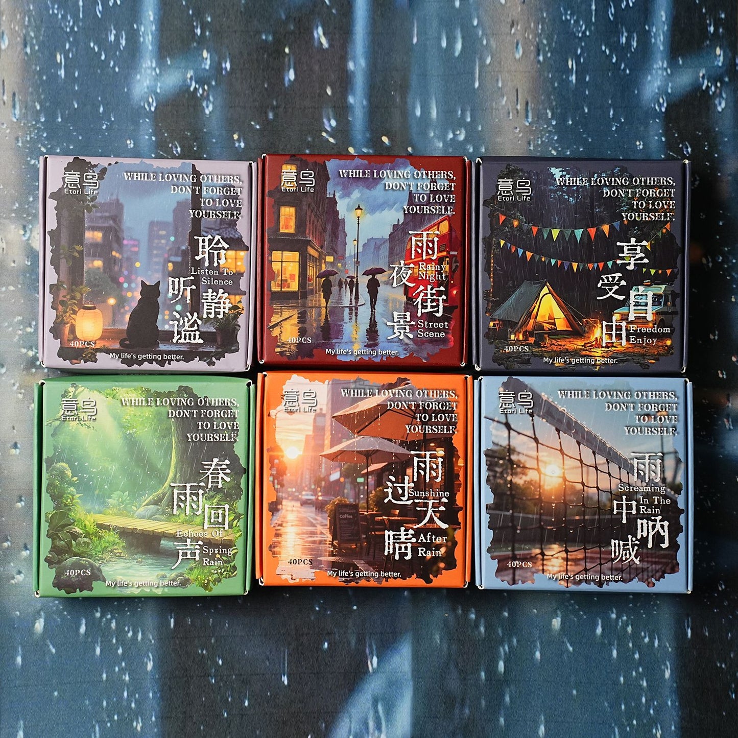 40pcs rainy sticker box (MLS25062002)