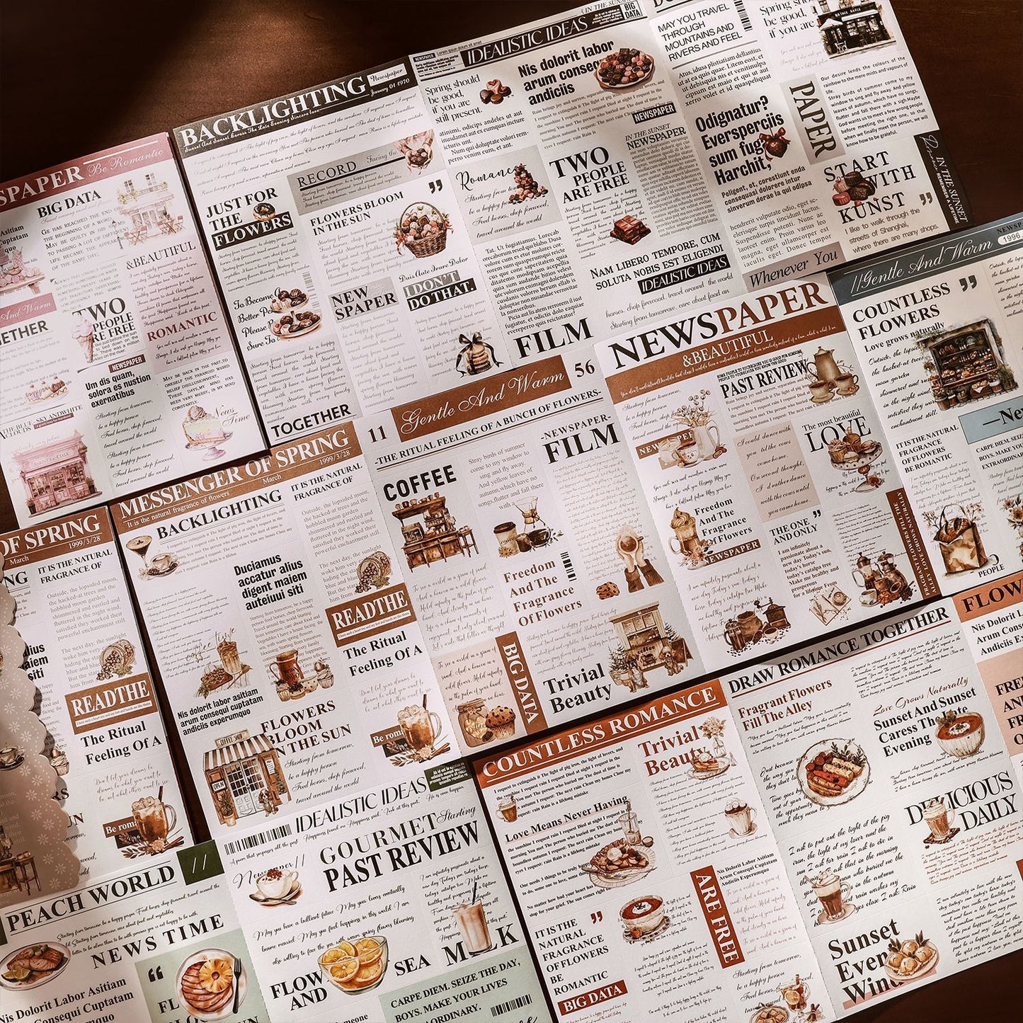 2pcs food newspaper sticker pack (MLS25041505)