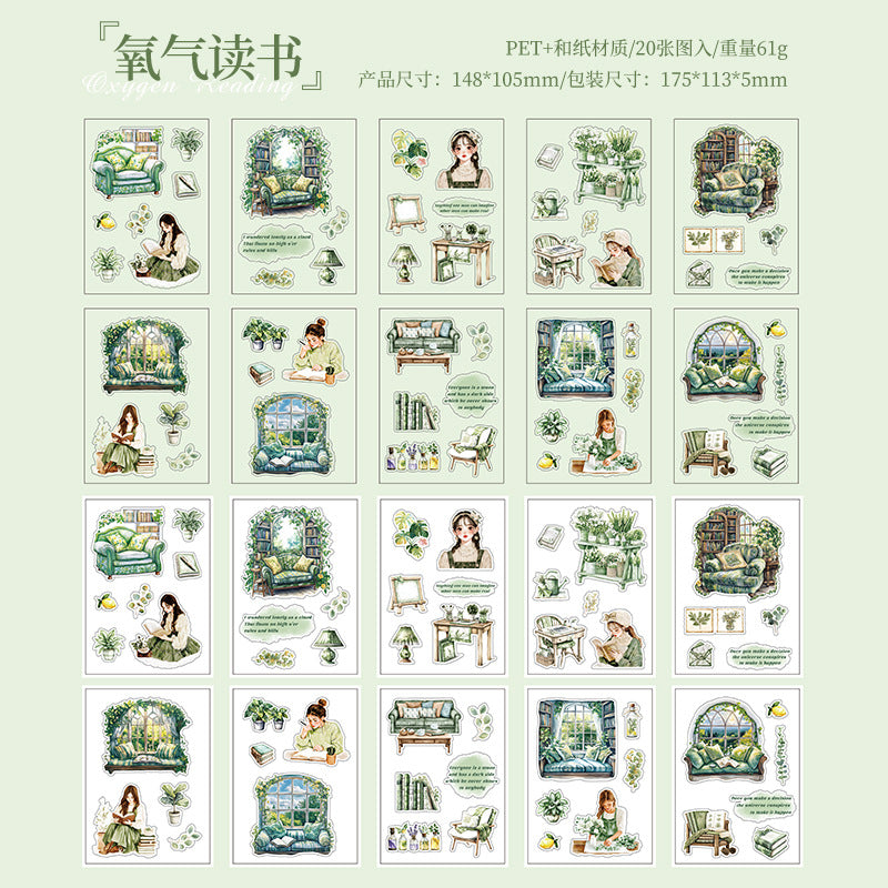 20sheets reading PET+washi sticker book (MLTZB25062301)