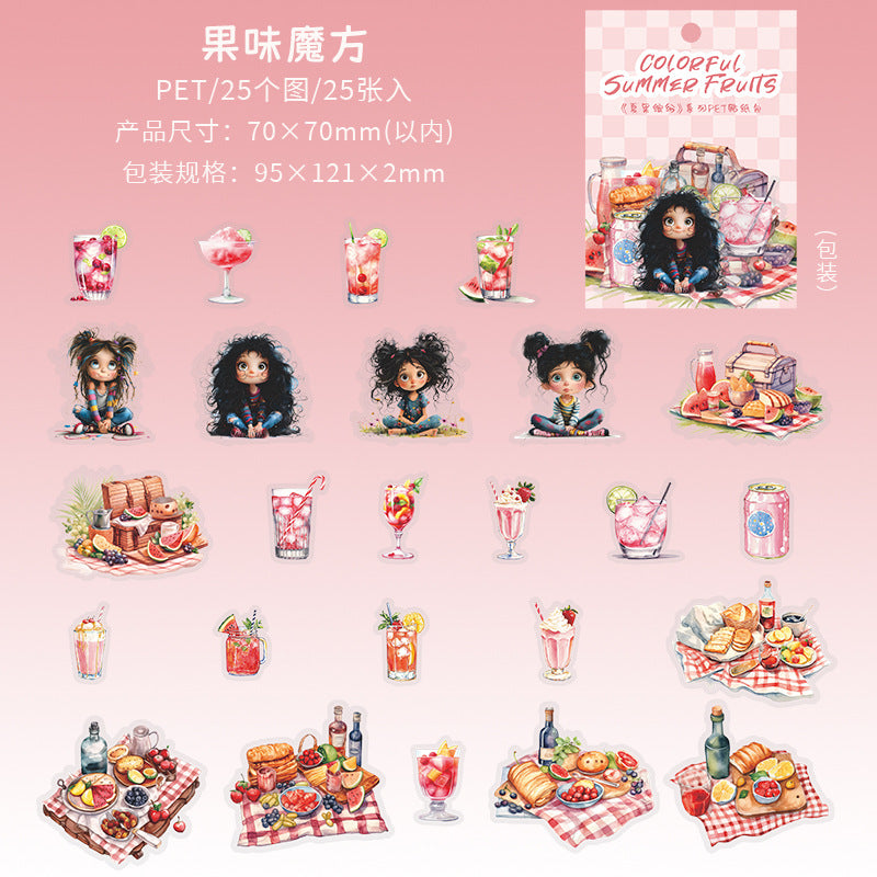 25pcs colorful summer fruit sticker pack (MLS25052402)