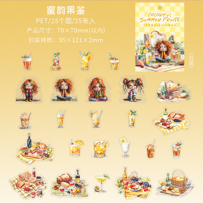 25pcs colorful summer fruit sticker pack (MLS25052402)