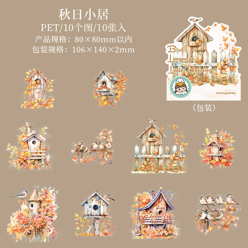 10pcs bird house sticker pack (MLS25062501)