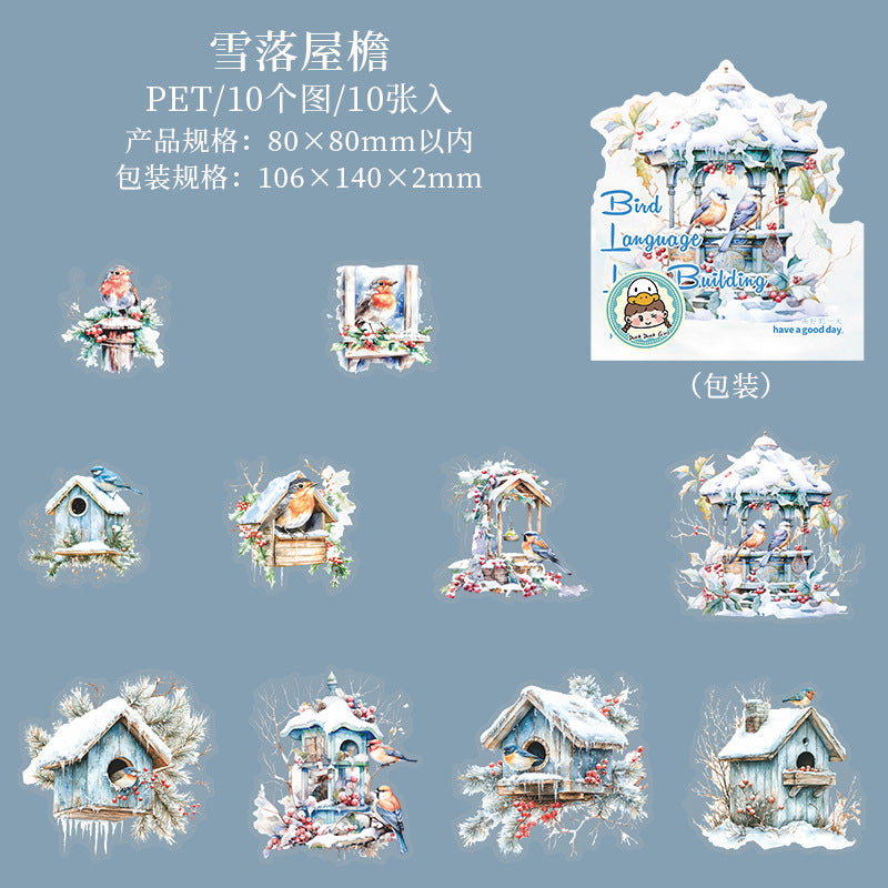 10pcs bird house sticker pack (MLS25062501)