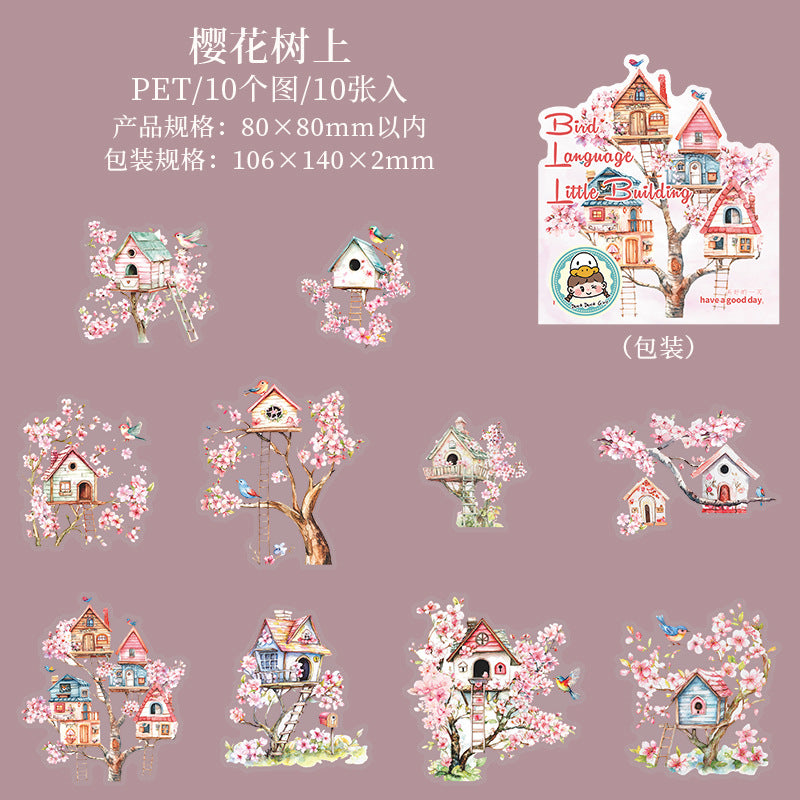 10pcs bird house sticker pack (MLS25062501)