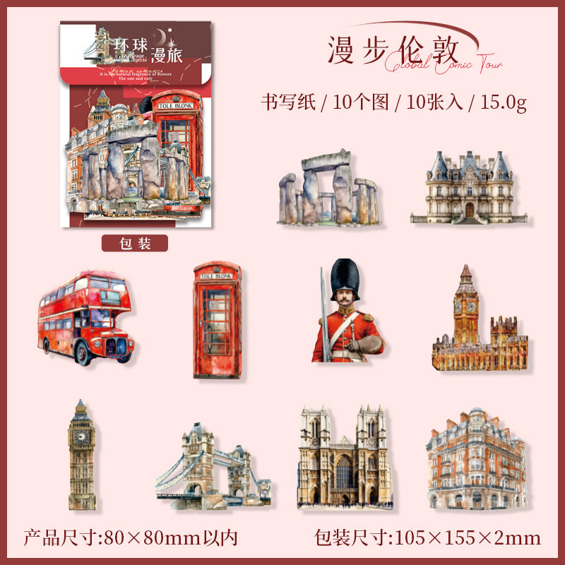 10pcs travel sticker pack (MLS25062503)