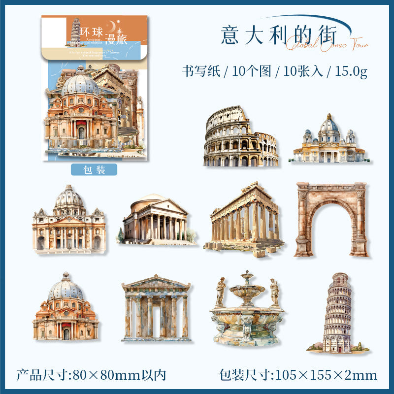 10pcs travel sticker pack (MLS25062503)