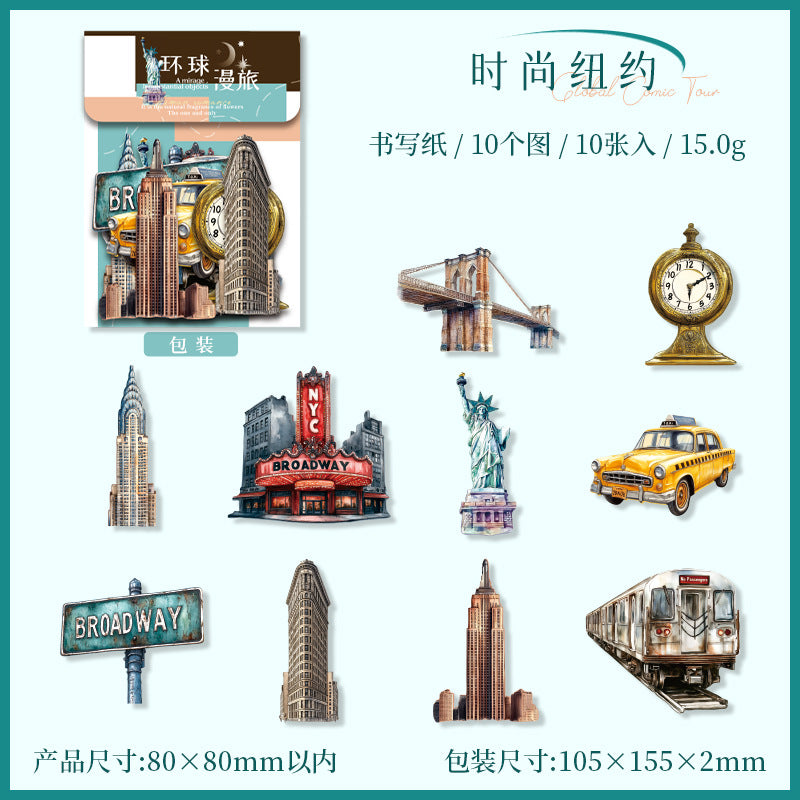 10pcs travel sticker pack (MLS25062503)