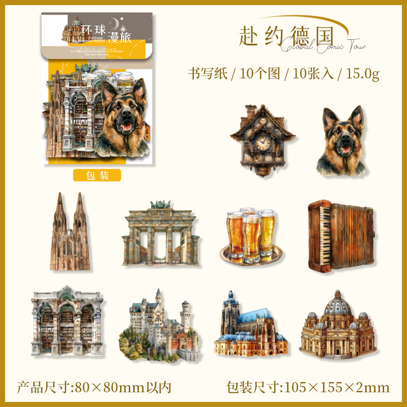 10pcs travel sticker pack (MLS25062503)