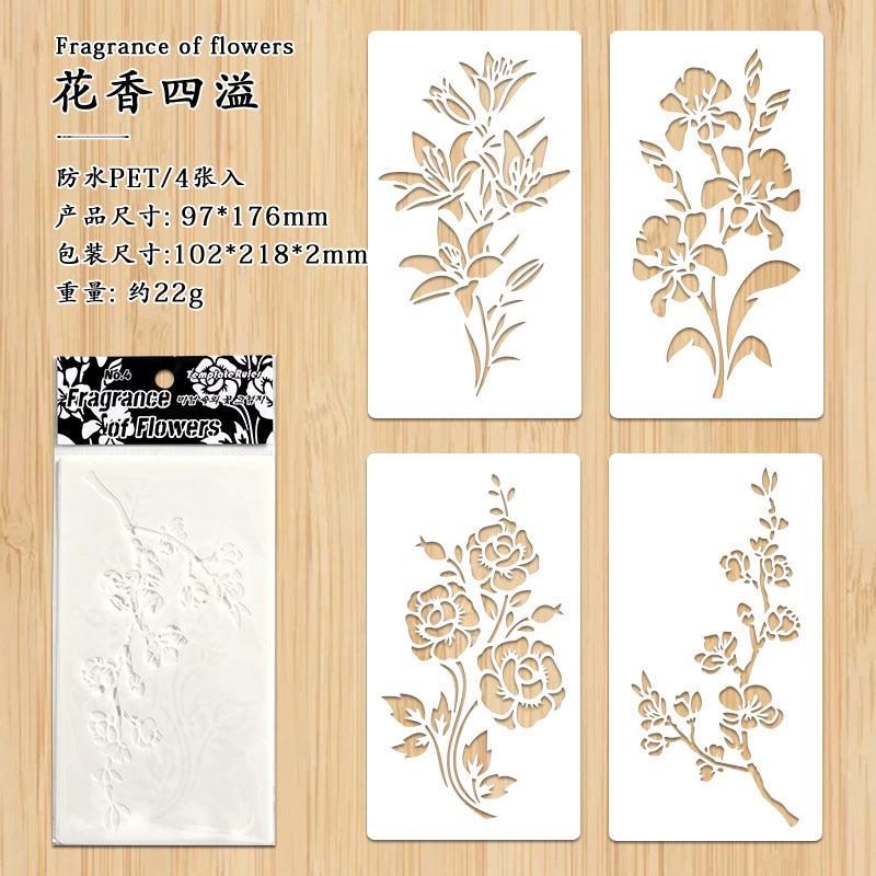 4pcs flowers stencil (MLB25062702)