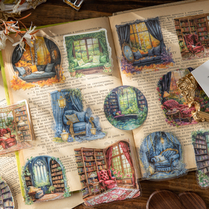 10pcs reading corner by the window sticker pack (MLS25040805)