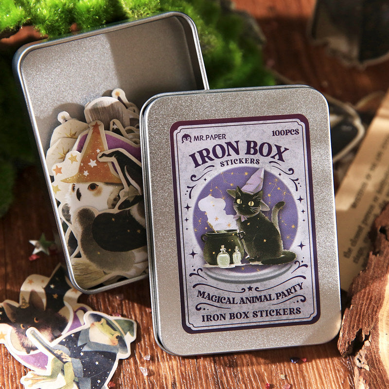 100pcs animal sticker tin box (MLS25060401)