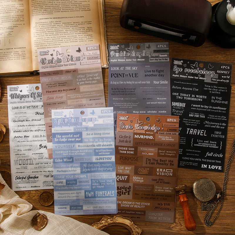 4pcs word sticker pack (MLS25051101)