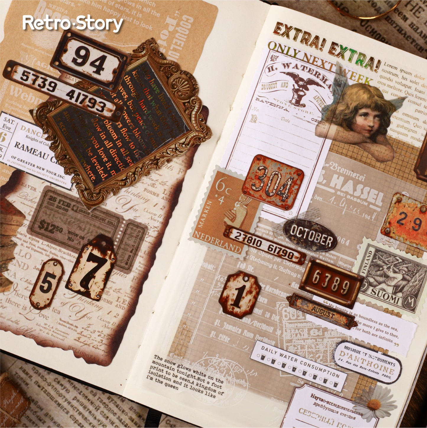 24pcs vintage label sticker pack (MLS25060602)