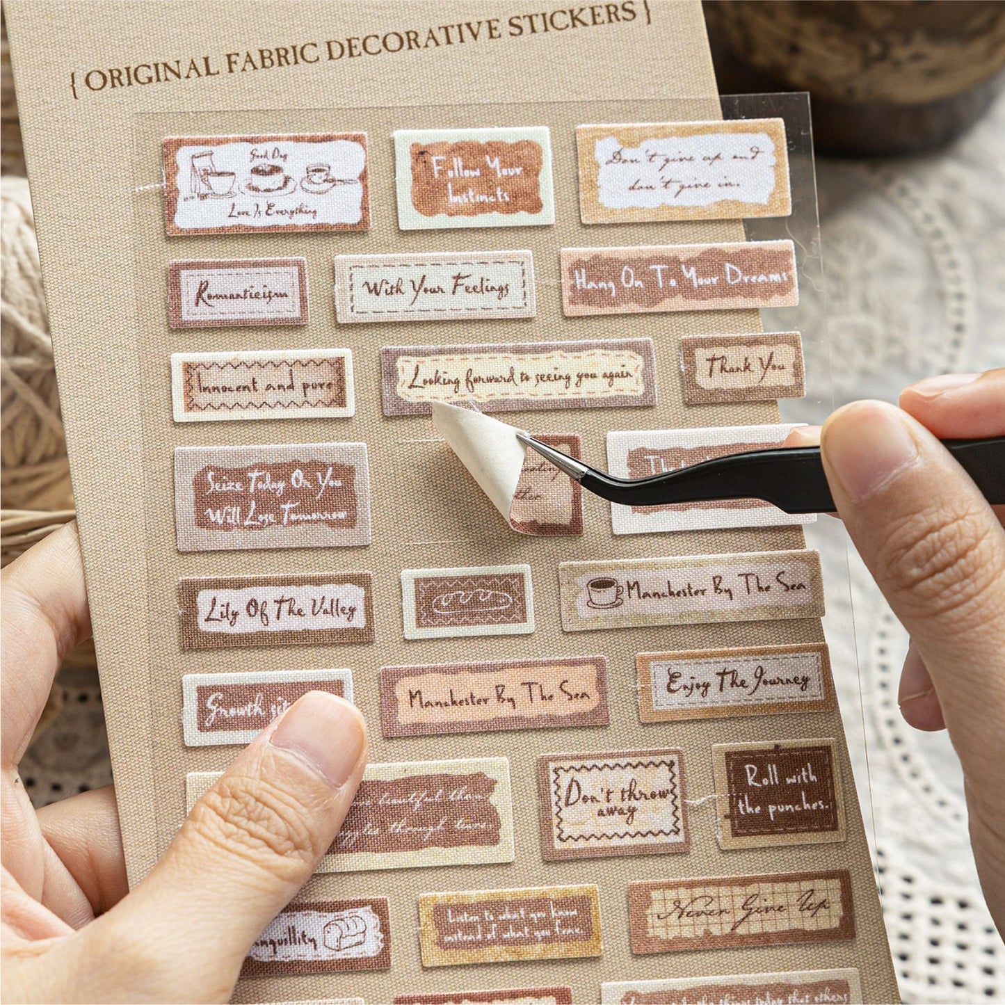 1sheet cloth words sticker pack (MLS25062509)