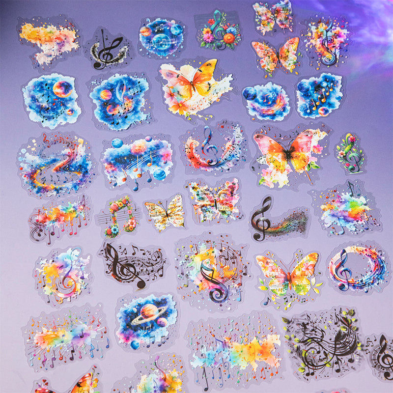 15pcs colorful melodies PET-sticker pack (MLS25062707)