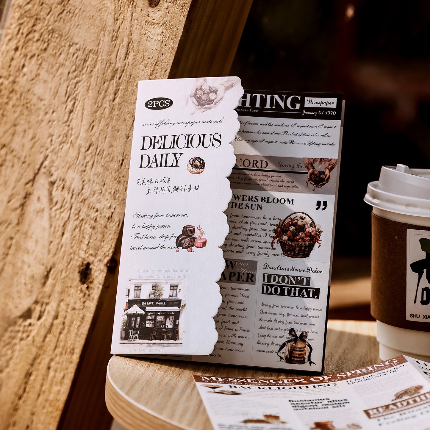 2pcs food newspaper sticker pack (MLS25041505)