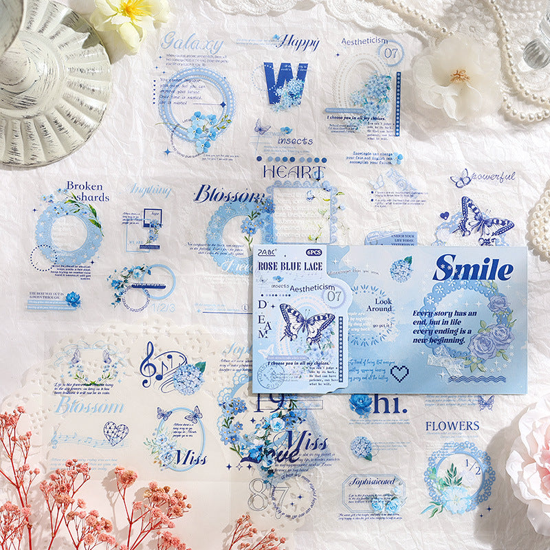 6pcs lace pre-cut sticker pack (MLS25050602)