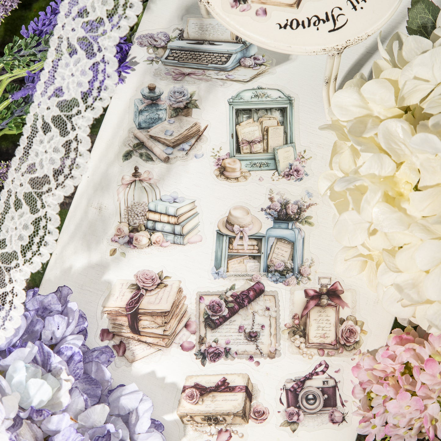 15pcs flower letter sticker pack (MLS25062703)